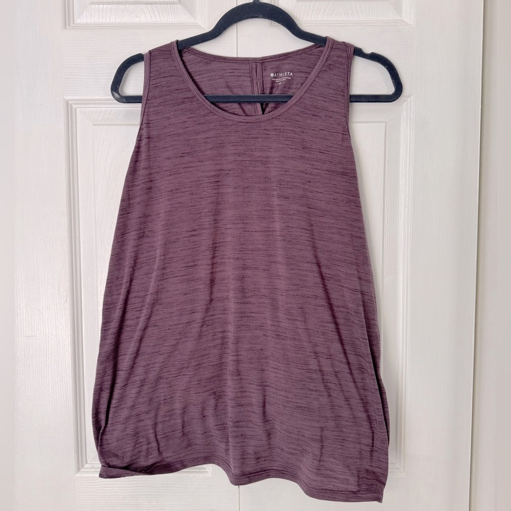 Athleta Essence Plum Heathered Tie BackTank XL